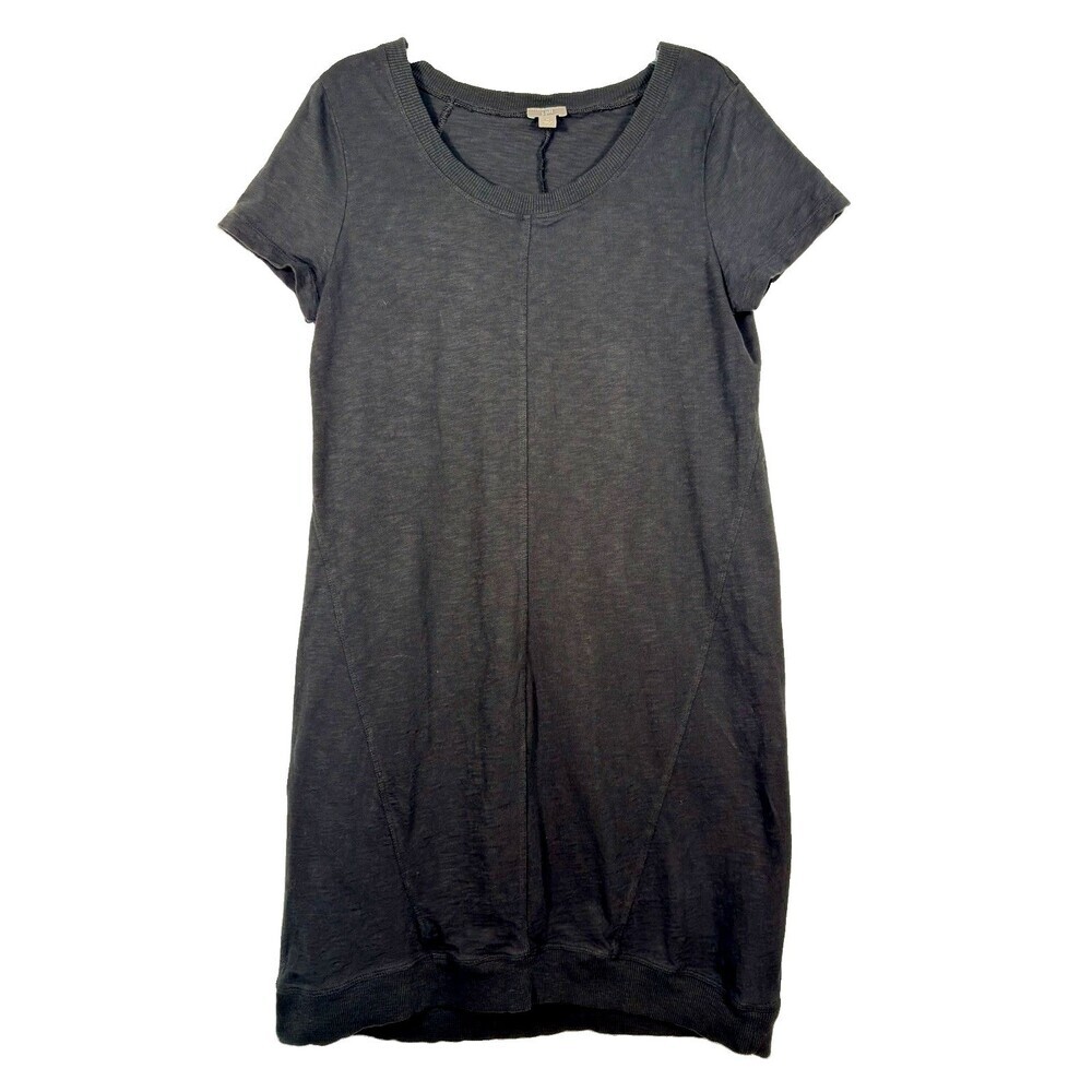J.Jill Women’s M Black Cotton T Shirt Dress Tunic Shift Minimalist Casual